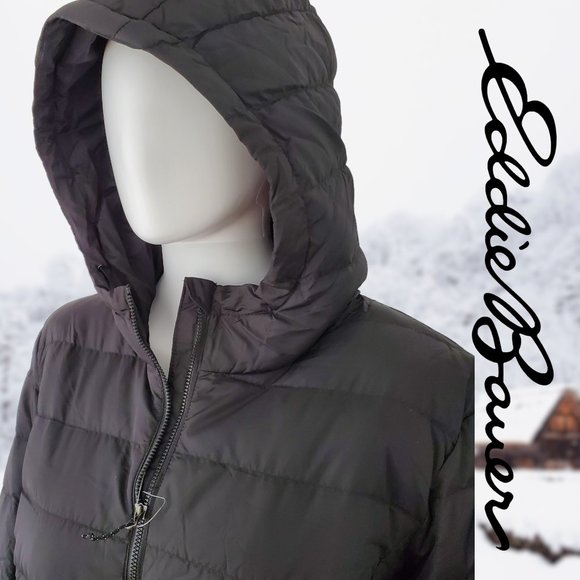 Eddie Bauer | Ladies' Hooded Duck Down Duffle Coat | Black | NWT - Picture 5 of 5